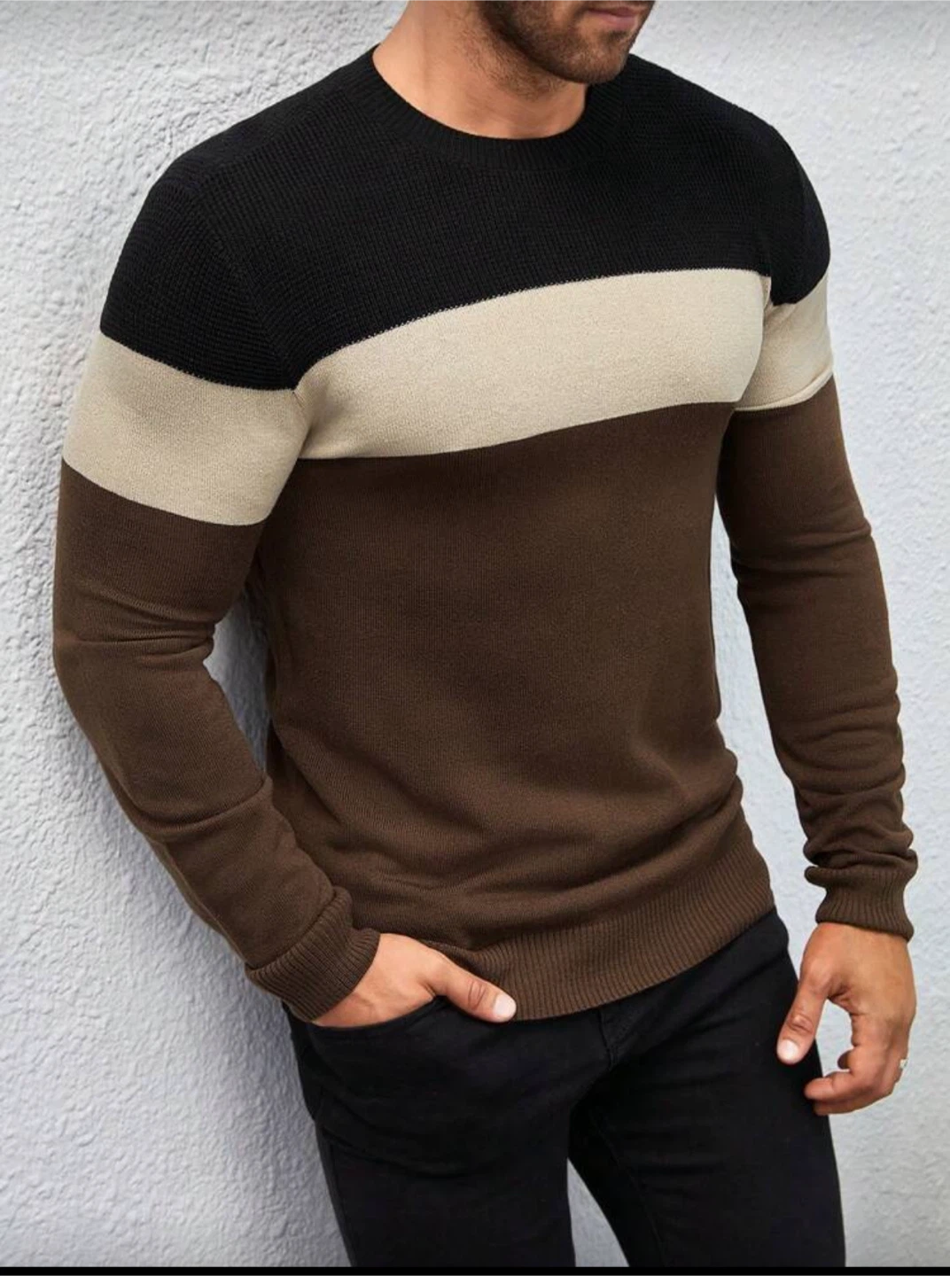 Men's Colour Block Sweater