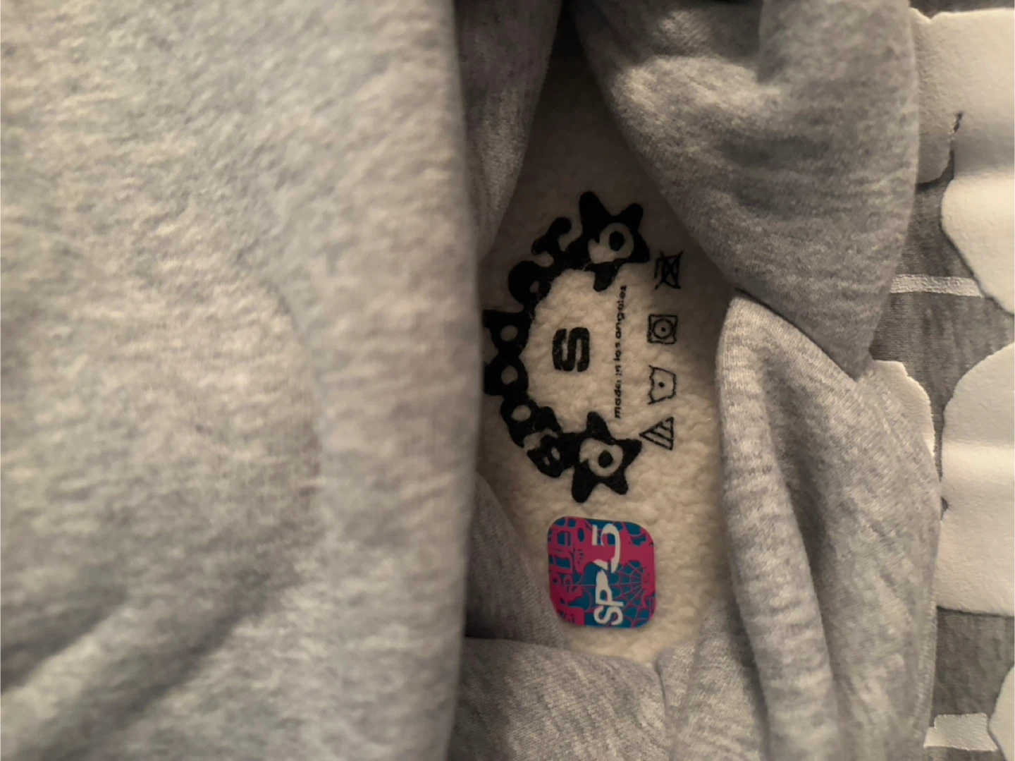 Heather Grey Sp5der Hoodie Size S - photo 2