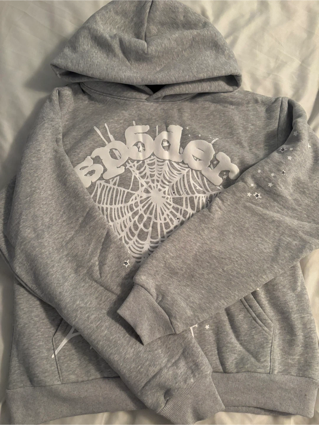 Heather Grey Sp5der Hoodie Size S