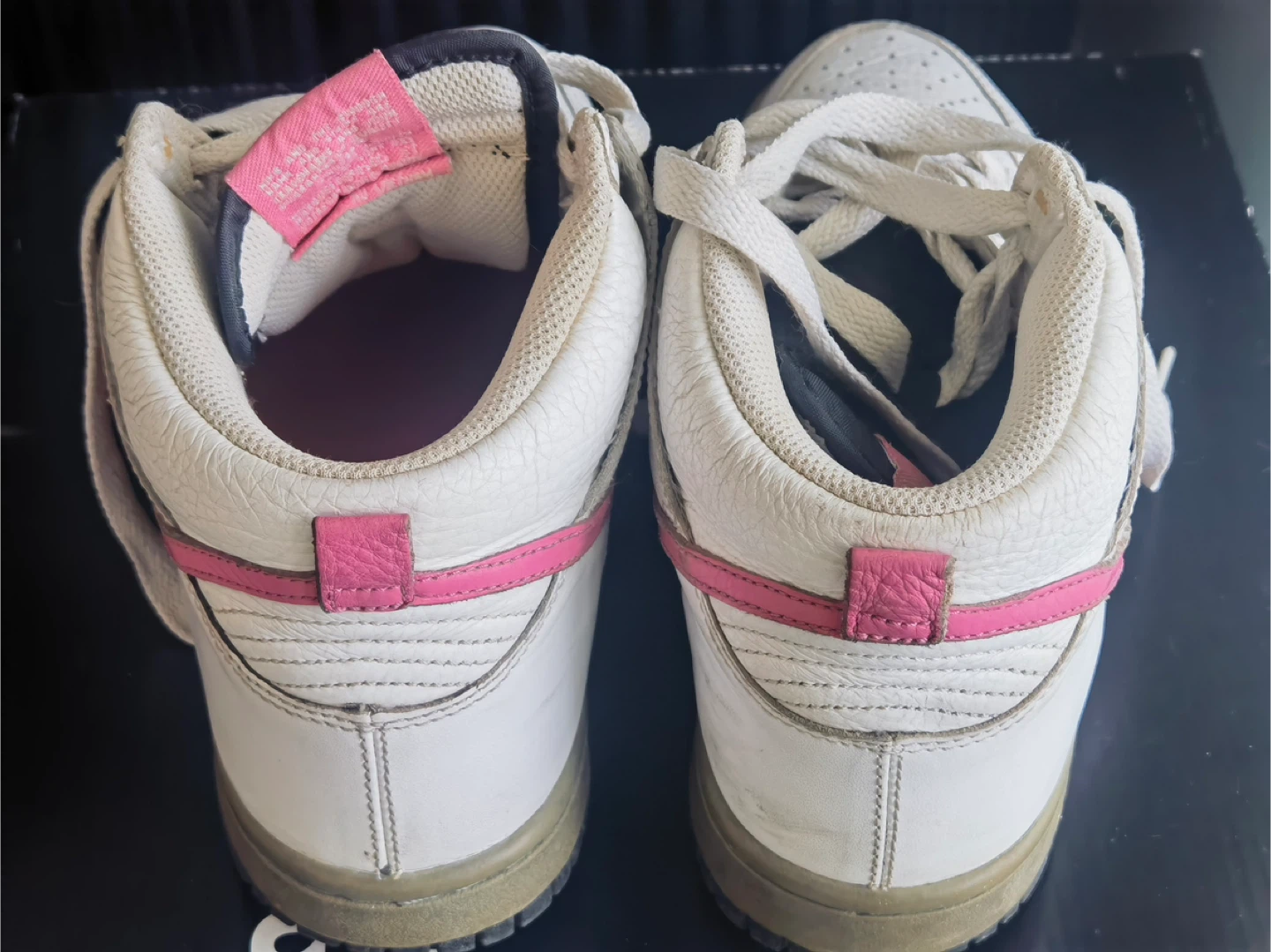Nike Dunk High Sneakers White Pink Women's Size 7 - photo 3
