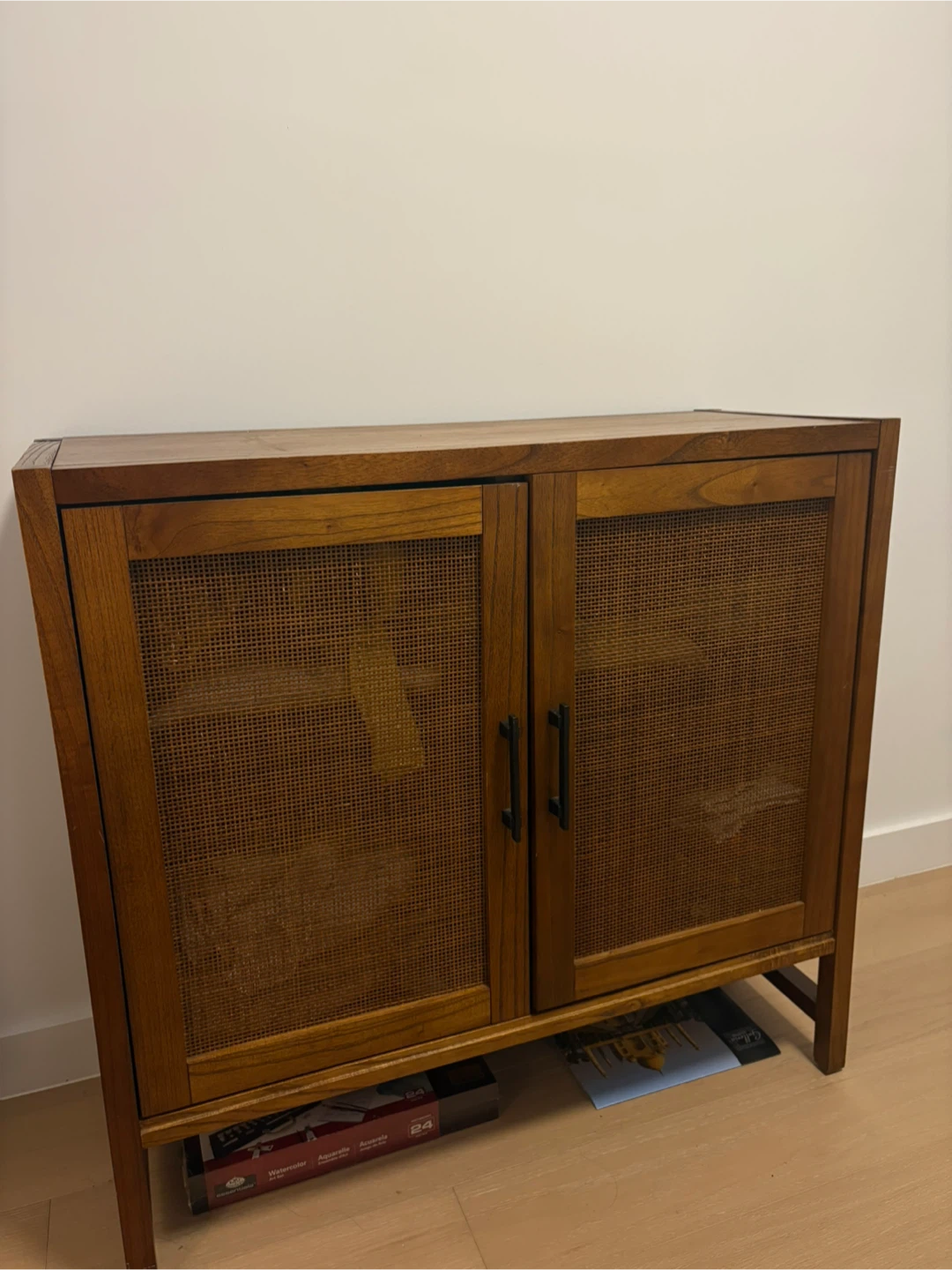 Wooden Cabinet with Rattan Doors - photo 2