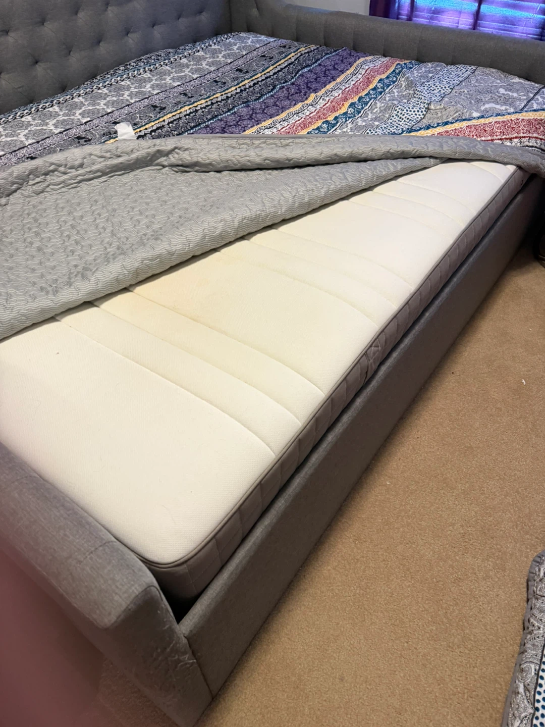 Grey Tufted Daybed Frame - photo 2