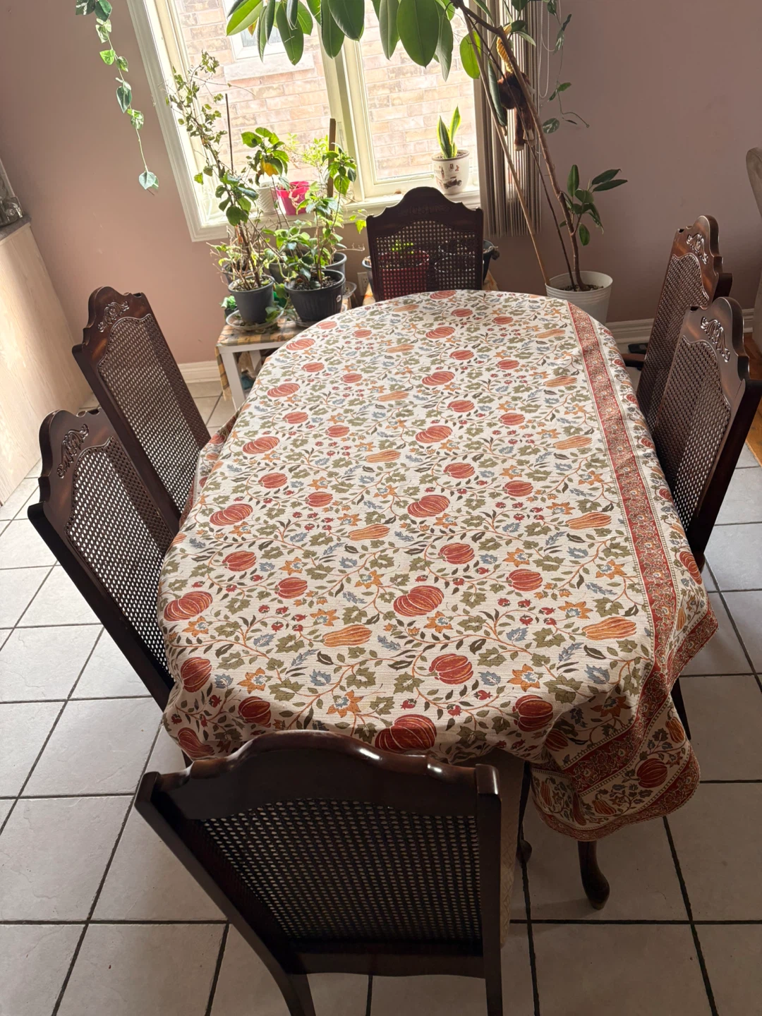 Wooden Dining Table with 6 Chairs