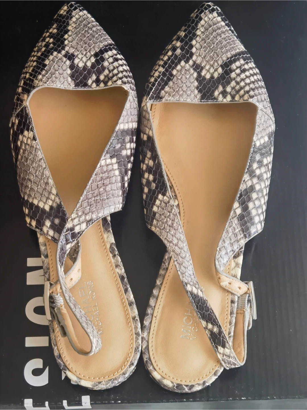 Michael Kors Snake Print Slingback Flats us size 7