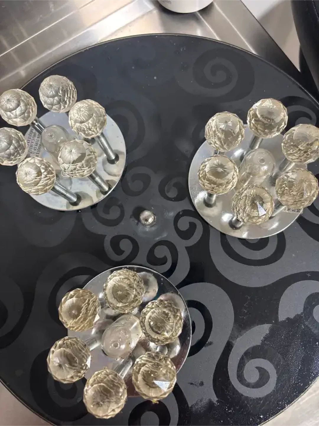 Set of 23 Clear Crystal-Like Drawer Pulls Knobs