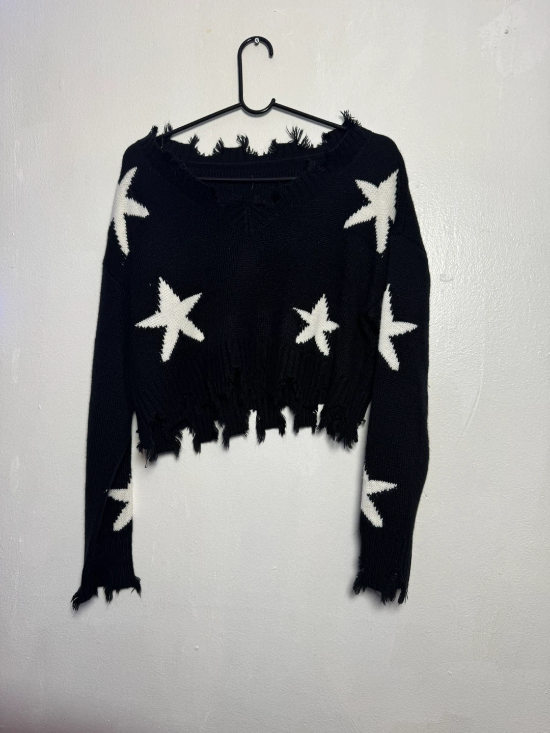 White Cropped Sweater with Red Crosses - photo 3