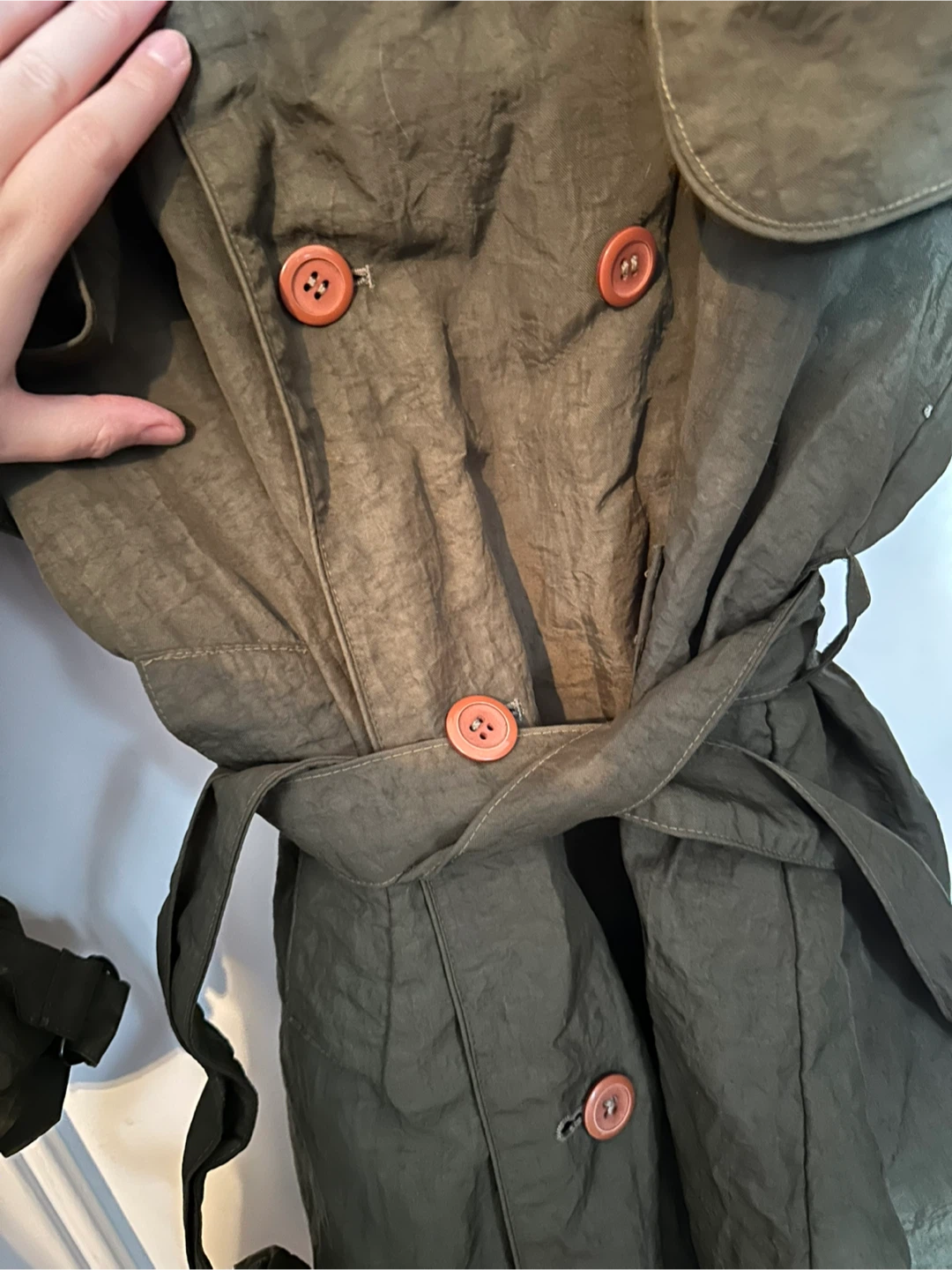Olive Green Trench Coat - photo 2