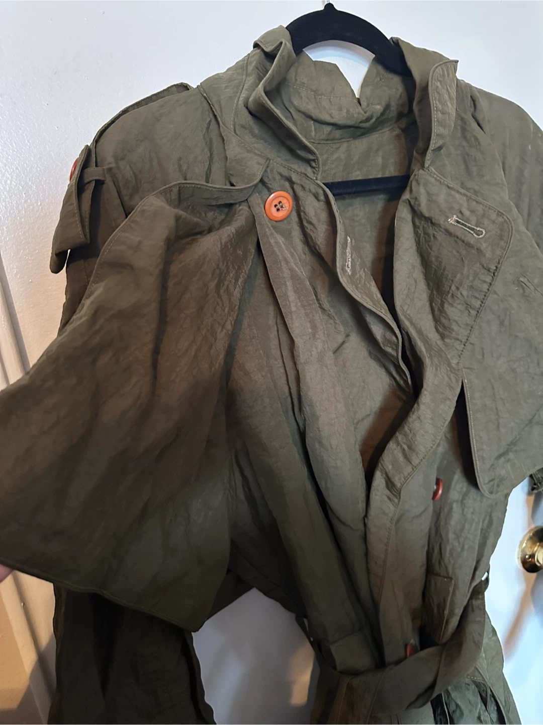Olive Green Trench Coat - photo 5