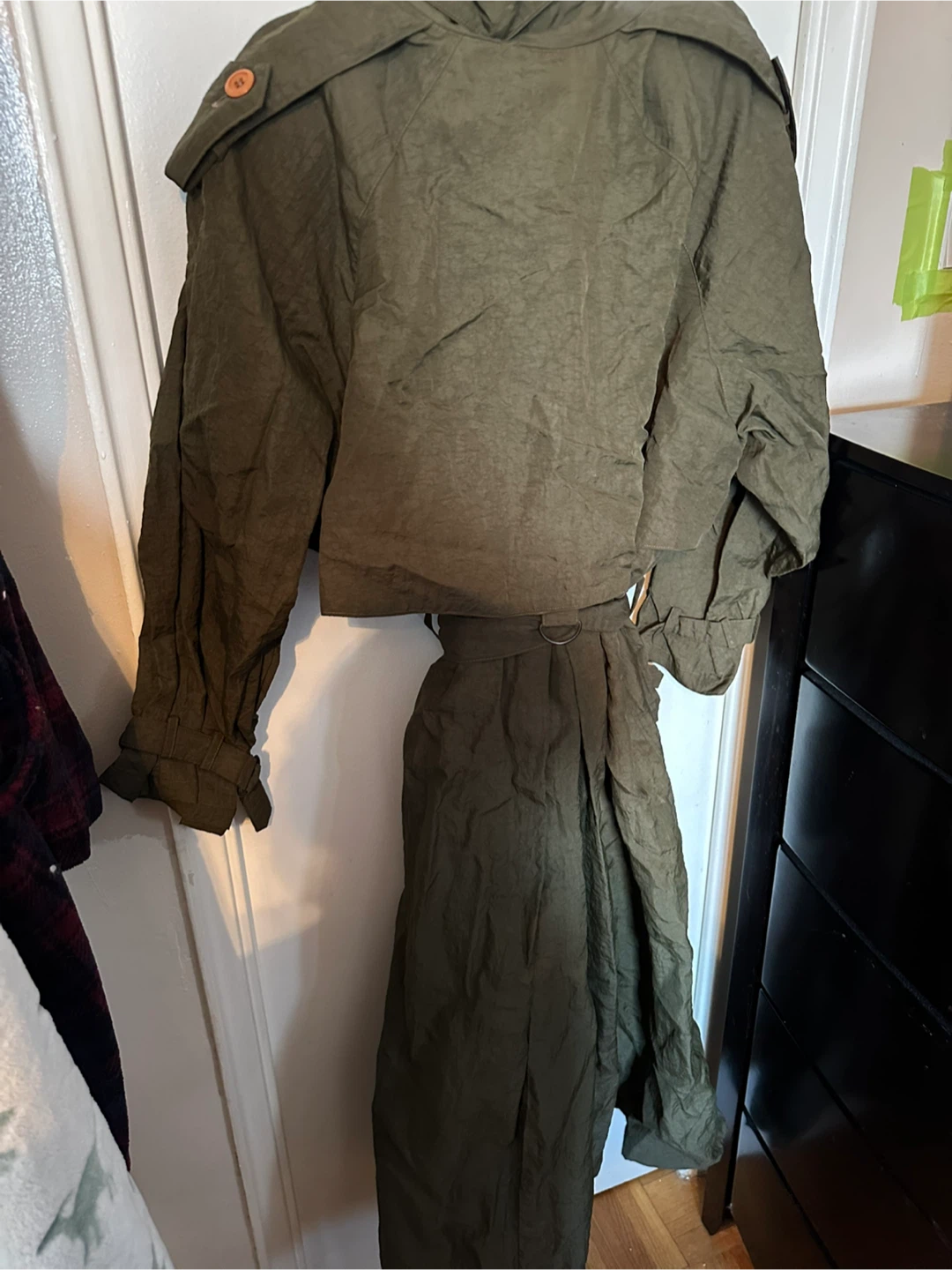 Olive Green Trench Coat - photo 3