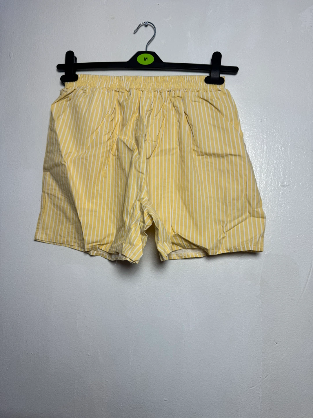Yellow Striped Cotton Shirt and Shorts Set - Size M - photo 2
