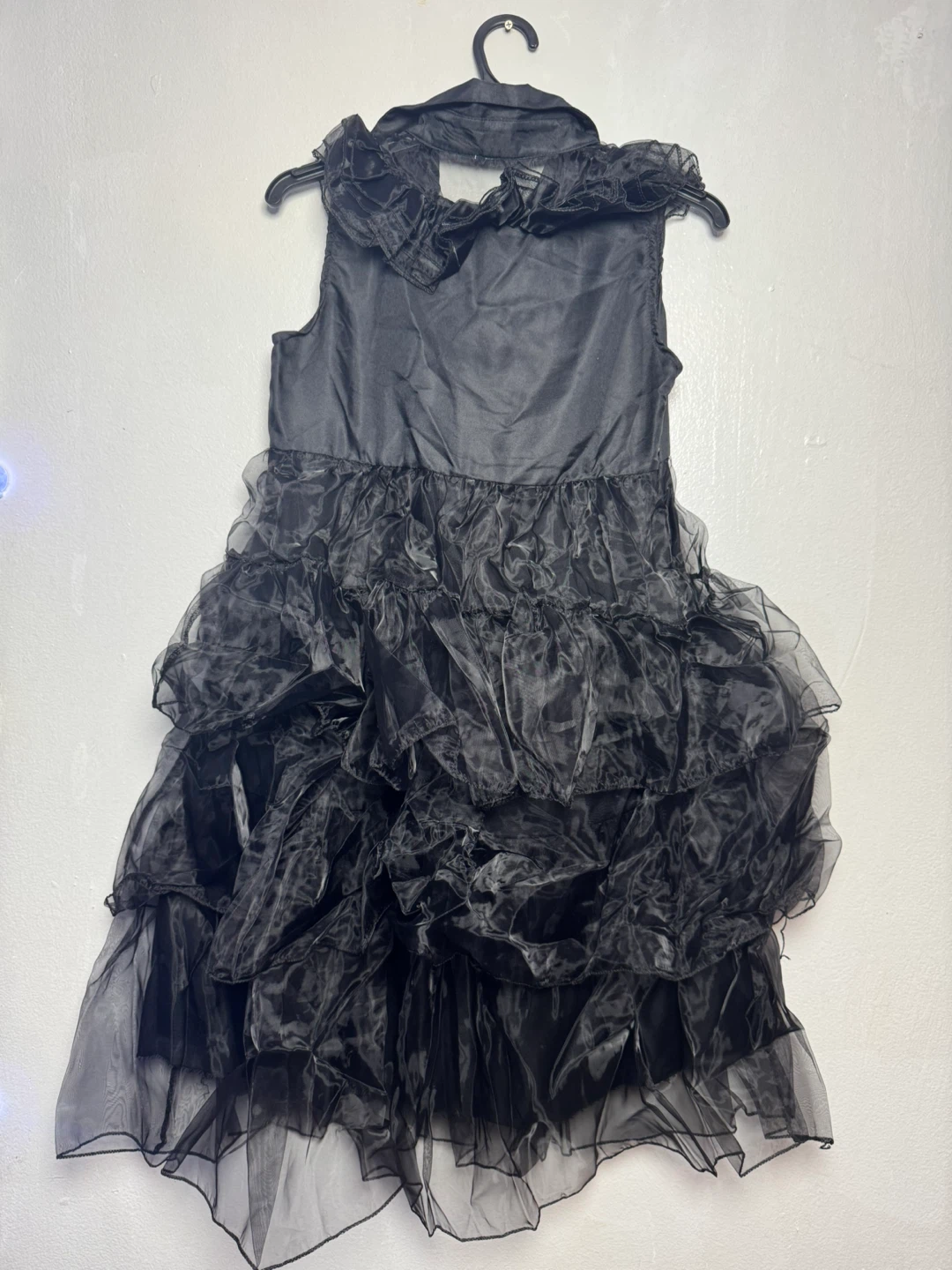 Black Ruffled Dress with Belt - photo 2