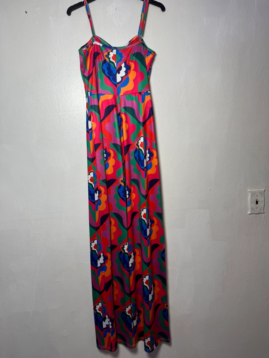 Vintage 70s Style Jumpsuit - Colorful Abstract Print - photo 3