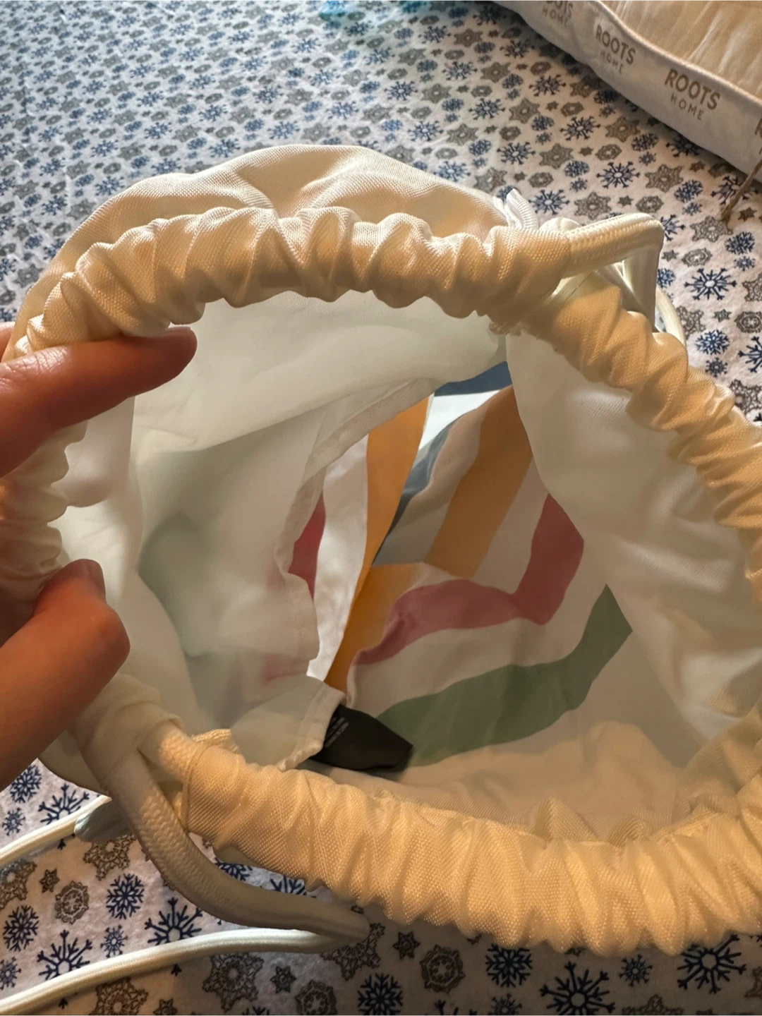 Striped Drawstring Bag - photo 3