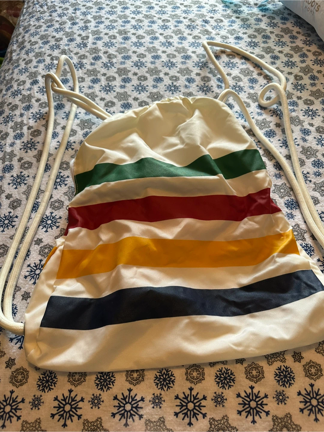 Striped Drawstring Bag