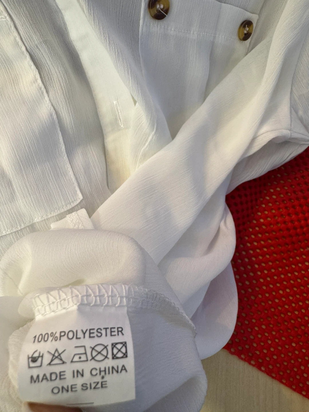 White Polyester One Size Blouse - photo 3