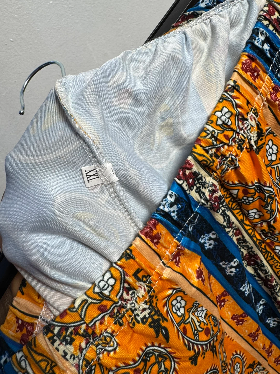 Boho Flare Pants - Orange/Blue Pattern - Size XXL - photo 3