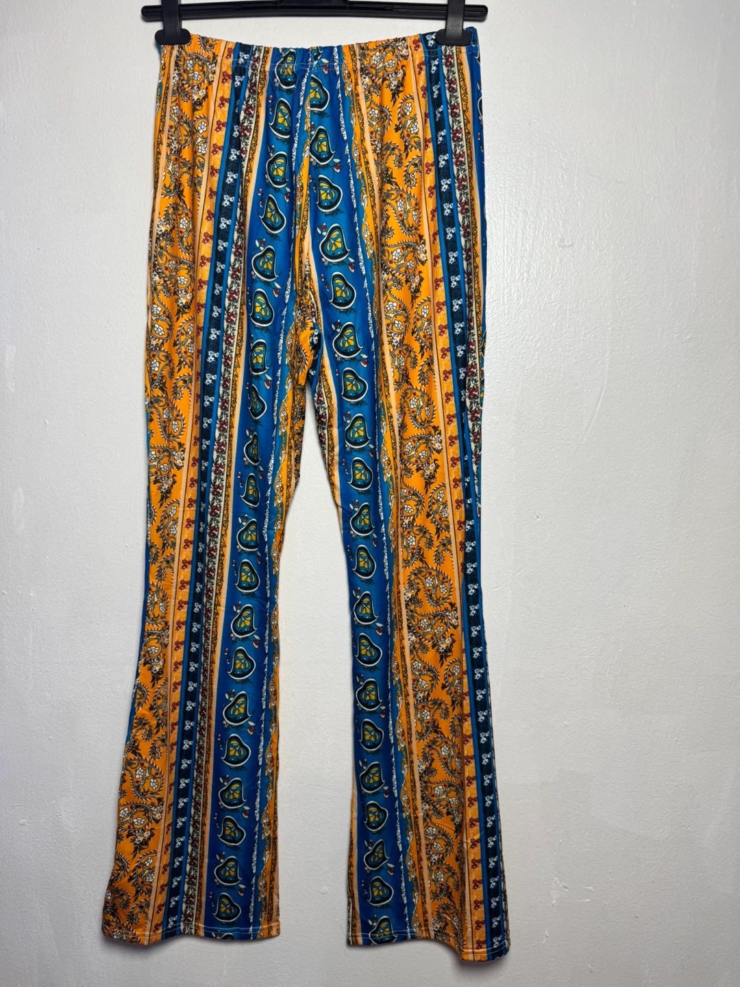 Boho Flare Pants - Orange/Blue Pattern - Size XXL - photo 2