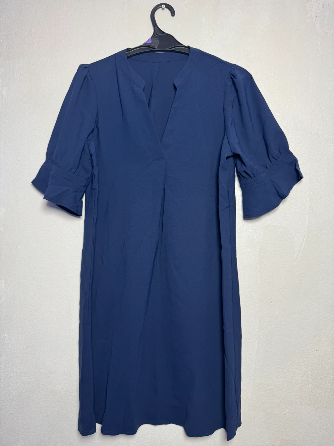 Navy Blue "Puff Sleeve" Dress Size S