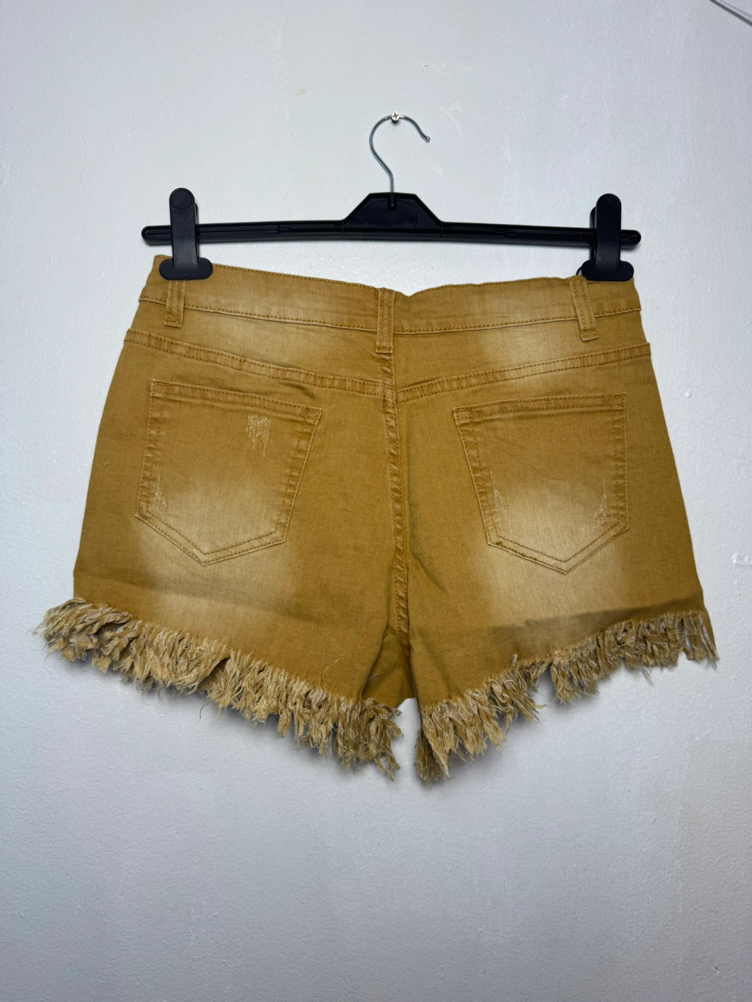 Women's Tan Distressed Frayed Denim Shorts Size M - photo 2