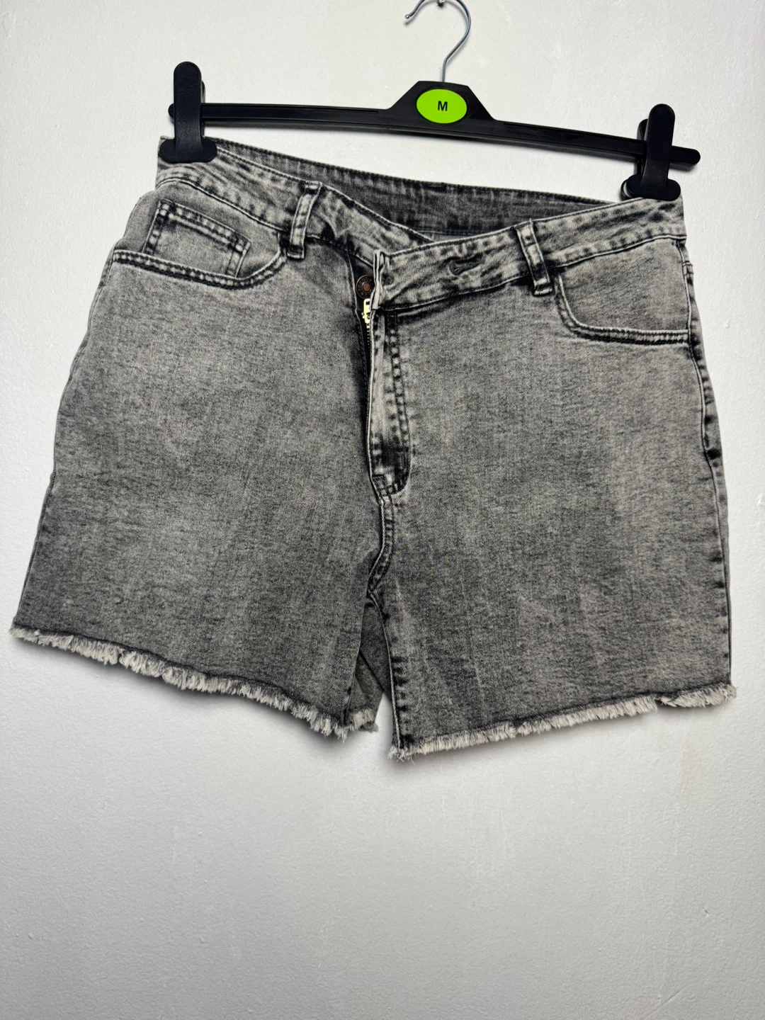 Grey Wash Denim Shorts