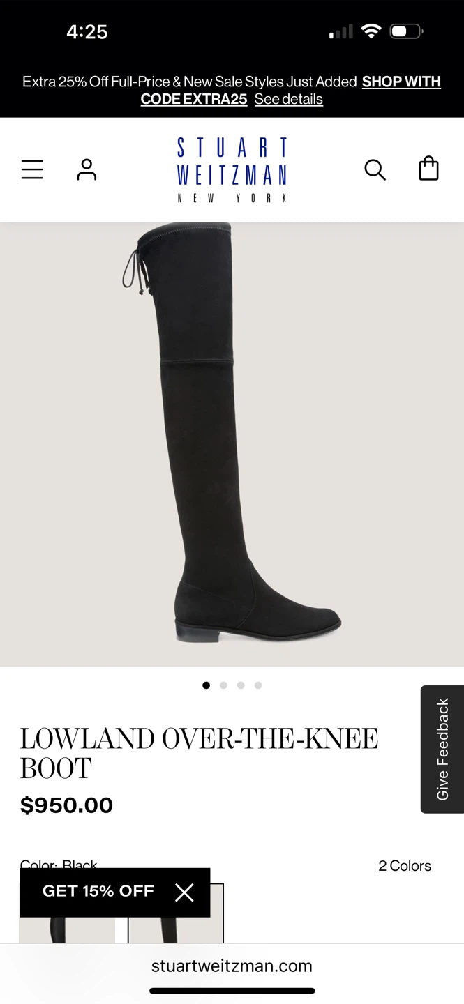Stuart Weitzman Lowland Over-the-Knee Boots - Black - photo 2