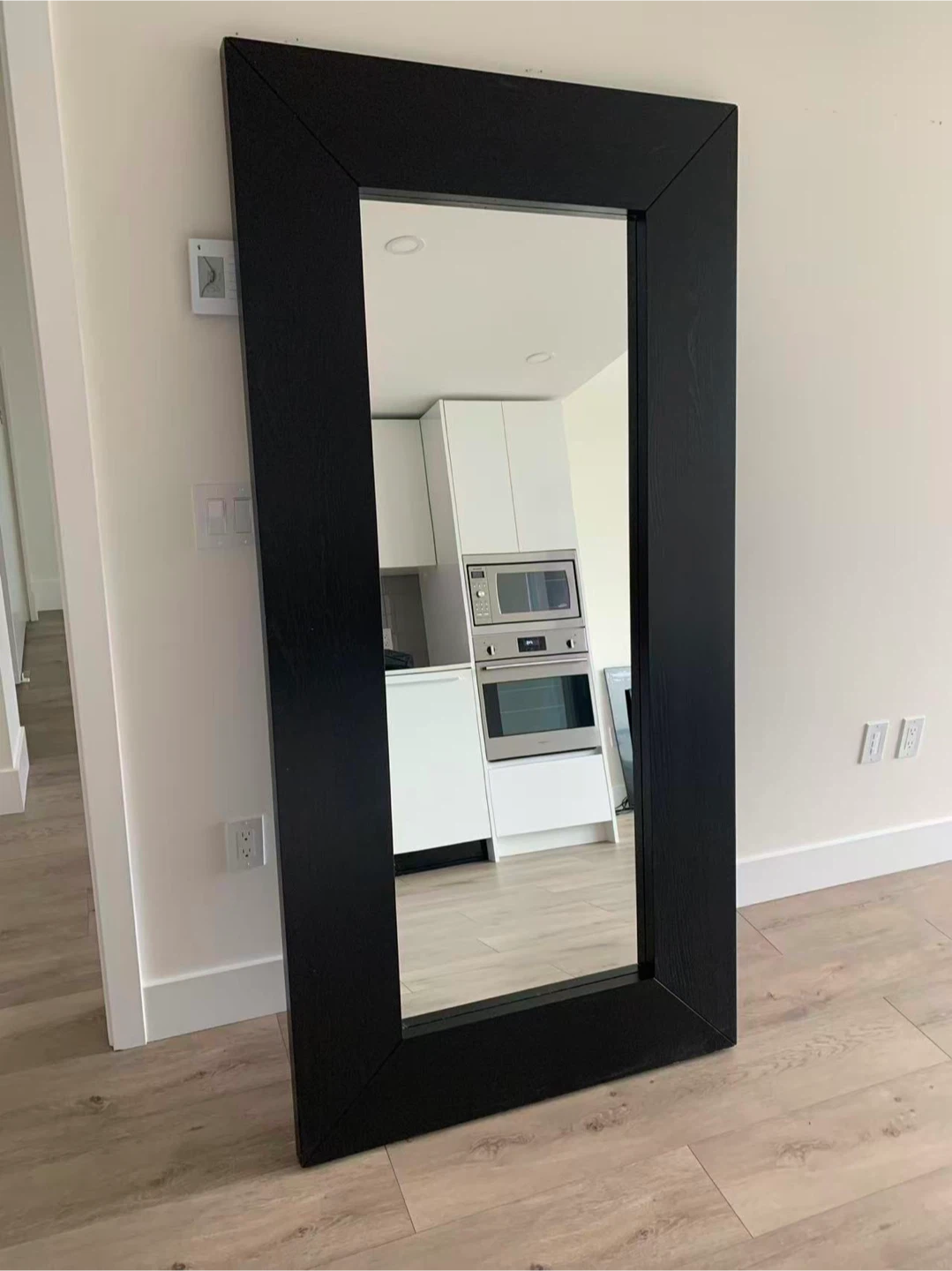 Black Wood Frame Floor Mirror