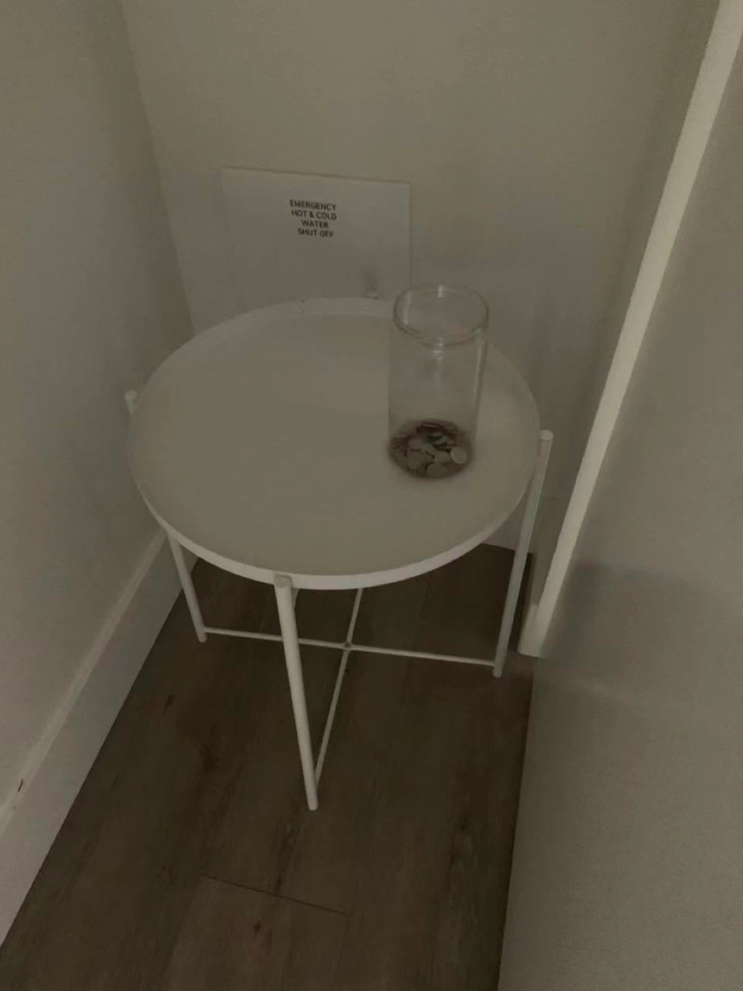 White Round Side Table