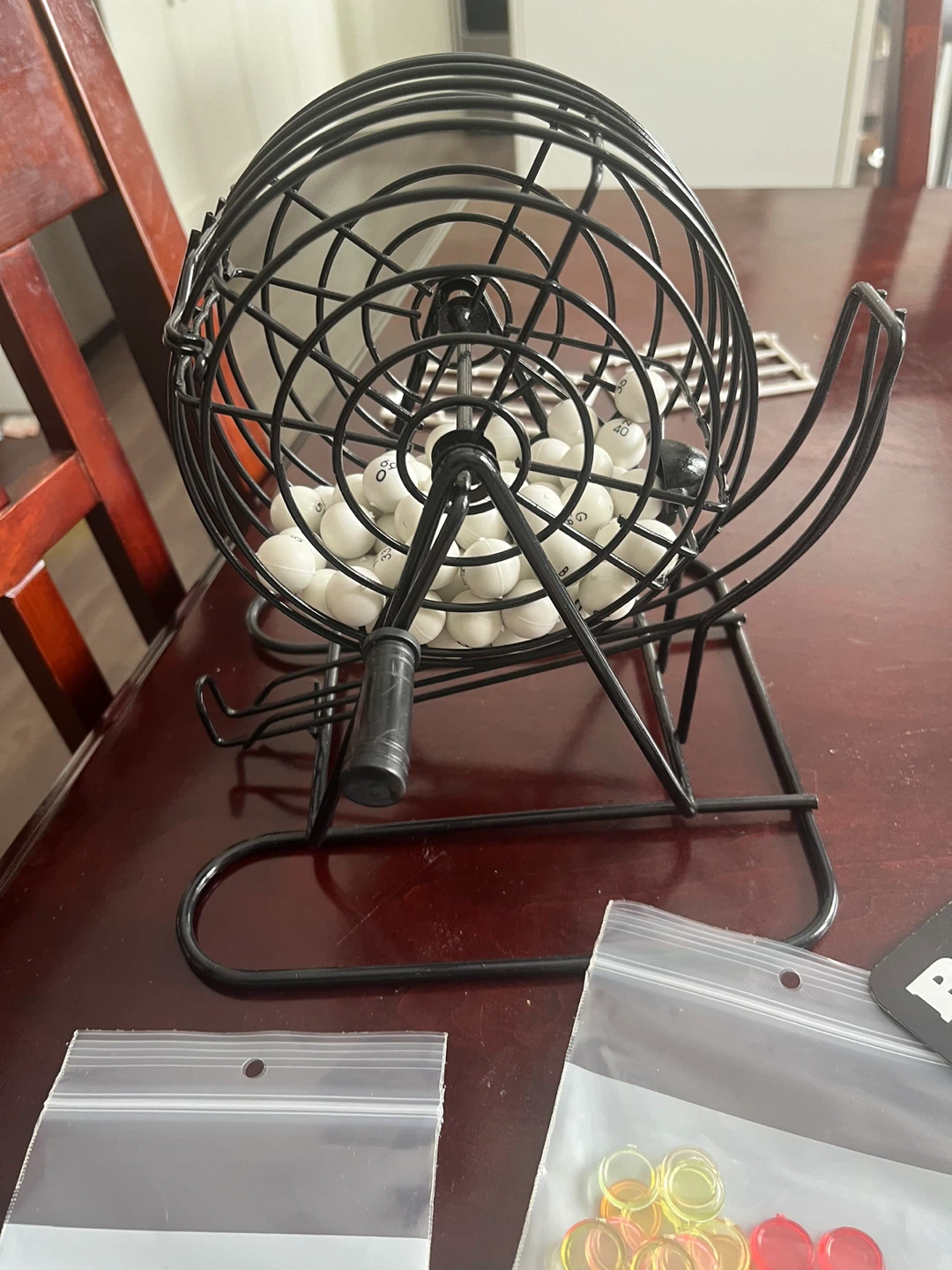 Bingo Set with Rotary Cage and 75 Numbered Balls - photo 2