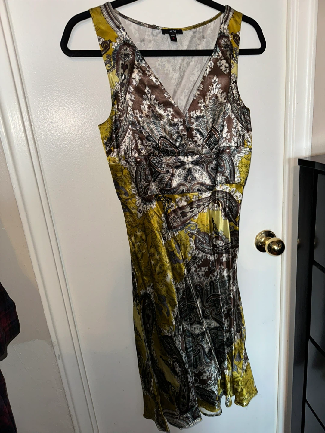 Jacob Women's Sleeveless V-Neck Paisley Print Dress - M/M