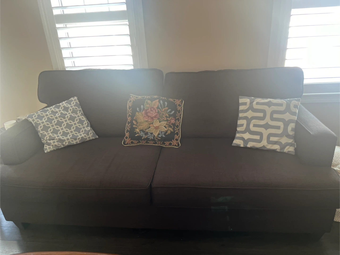Dark Brown Loveseat Sofa