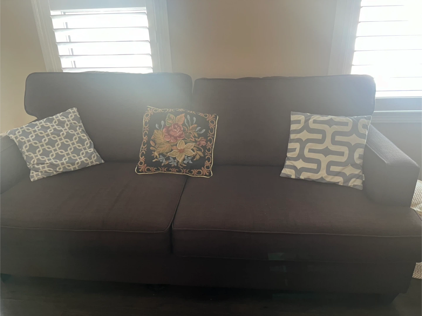 Dark Brown Loveseat Sofa - photo 4