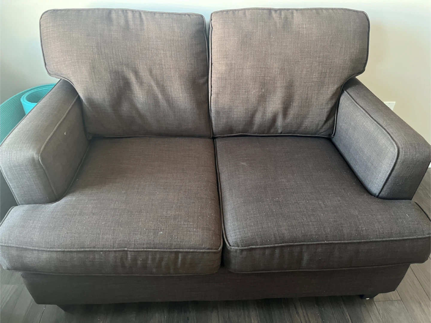 Dark Brown Loveseat Sofa - photo 3
