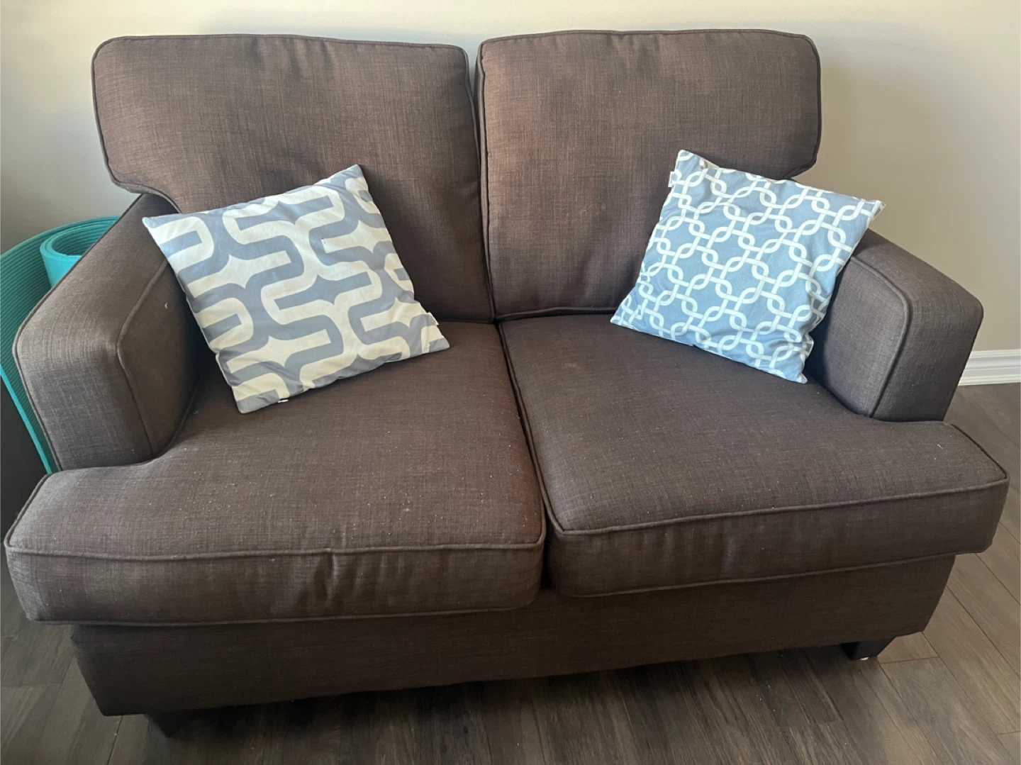 Dark Brown Loveseat Sofa - photo 2