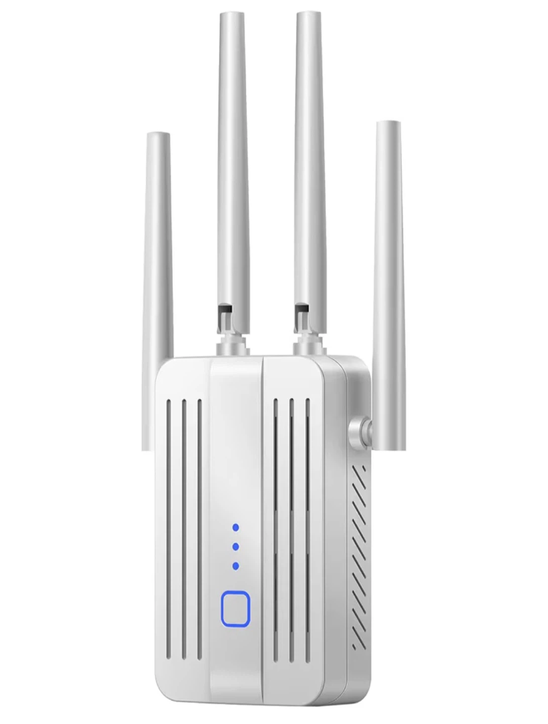 White WiFi Extender with 4 Antennas