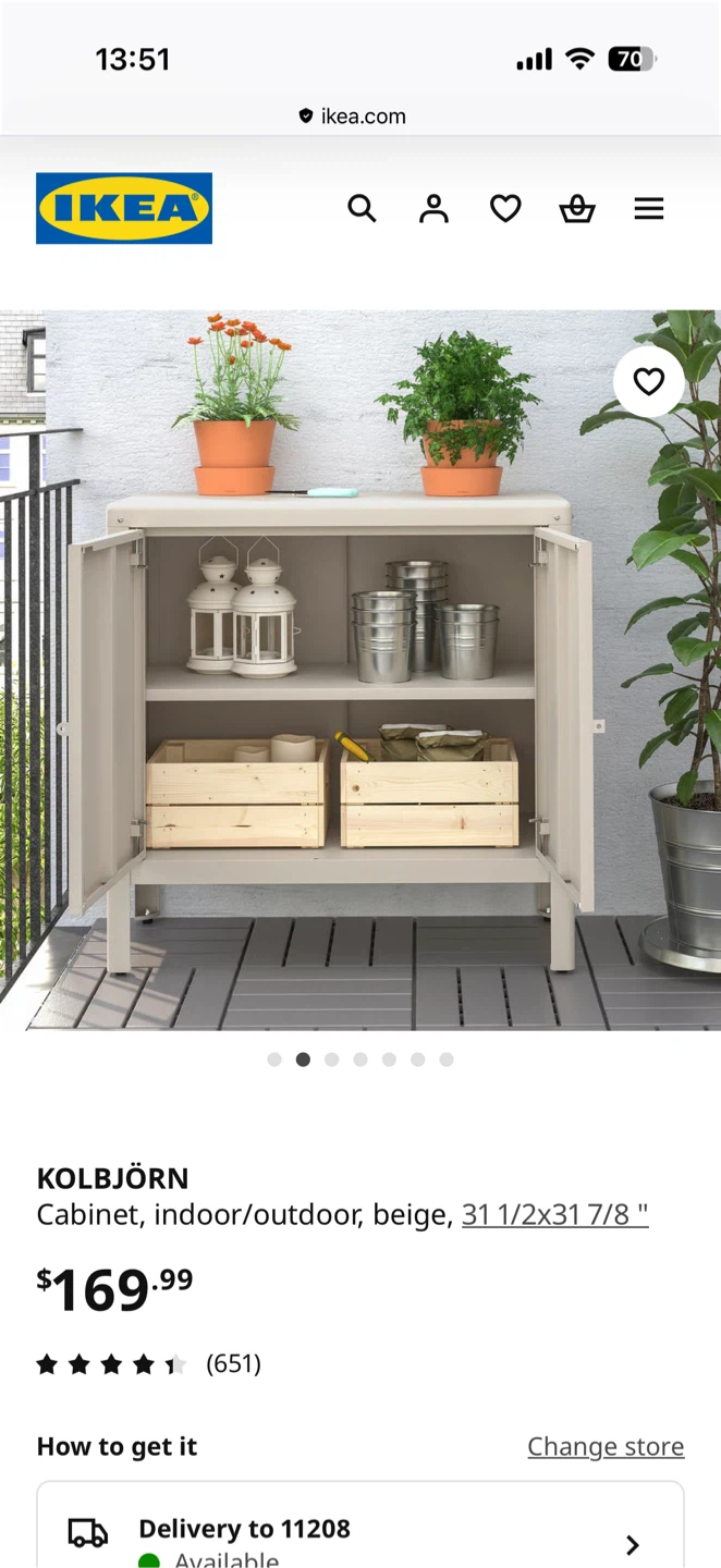 IKEA KOLBJÖRN Cabinet Beige Indoor/Outdoor 31 1/2x31 7/8" - photo 5