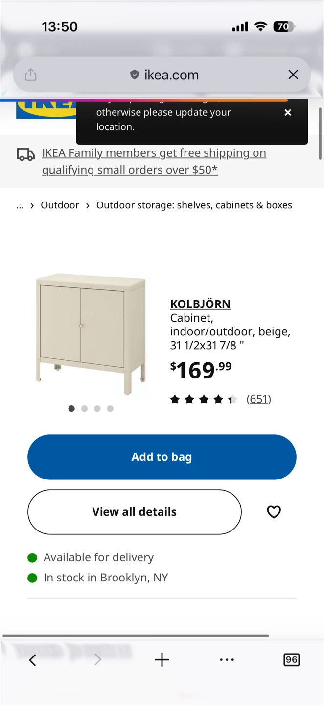 IKEA KOLBJÖRN Cabinet Beige Indoor/Outdoor 31 1/2x31 7/8" - photo 4