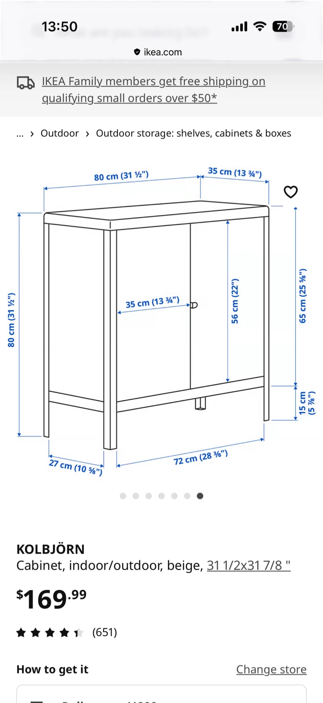 IKEA KOLBJÖRN Cabinet Beige Indoor/Outdoor 31 1/2x31 7/8" - photo 3