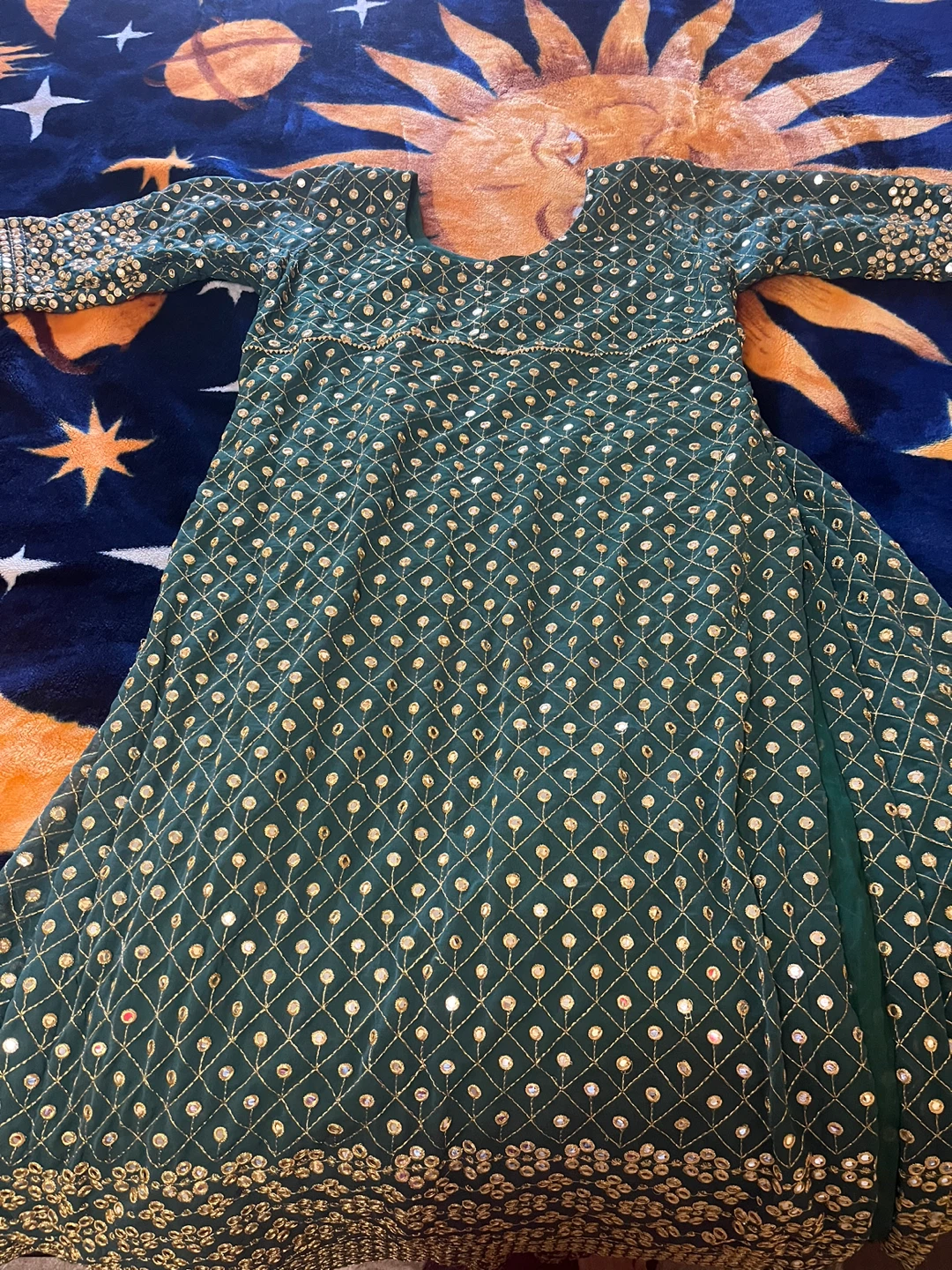 Green Embroidered Kurti and Palazzo Pants Set - photo 2