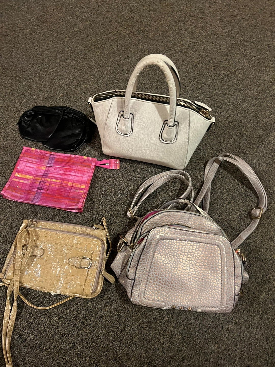 Lot of 5 Assorted Handbags and makeup bags