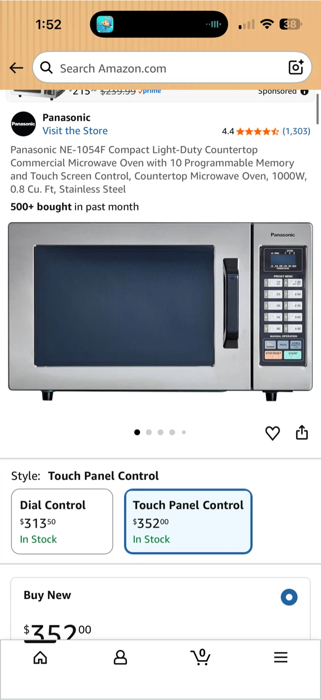 Panasonic NE-1054F Commercial Microwave Oven Stainless Steel
