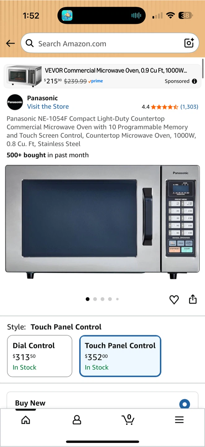 Panasonic NE-1054F Commercial Microwave Oven Stainless Steel - photo 2