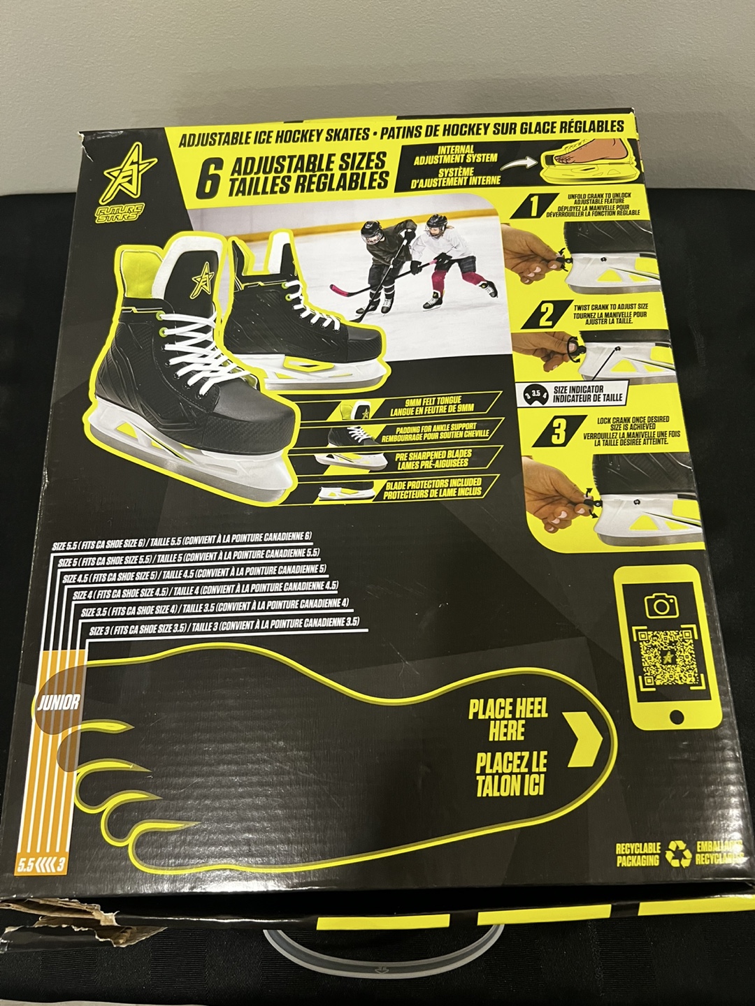 Future Stars Junior Adjustable Ice Hockey Skates (Size 3-5.5) - photo 4