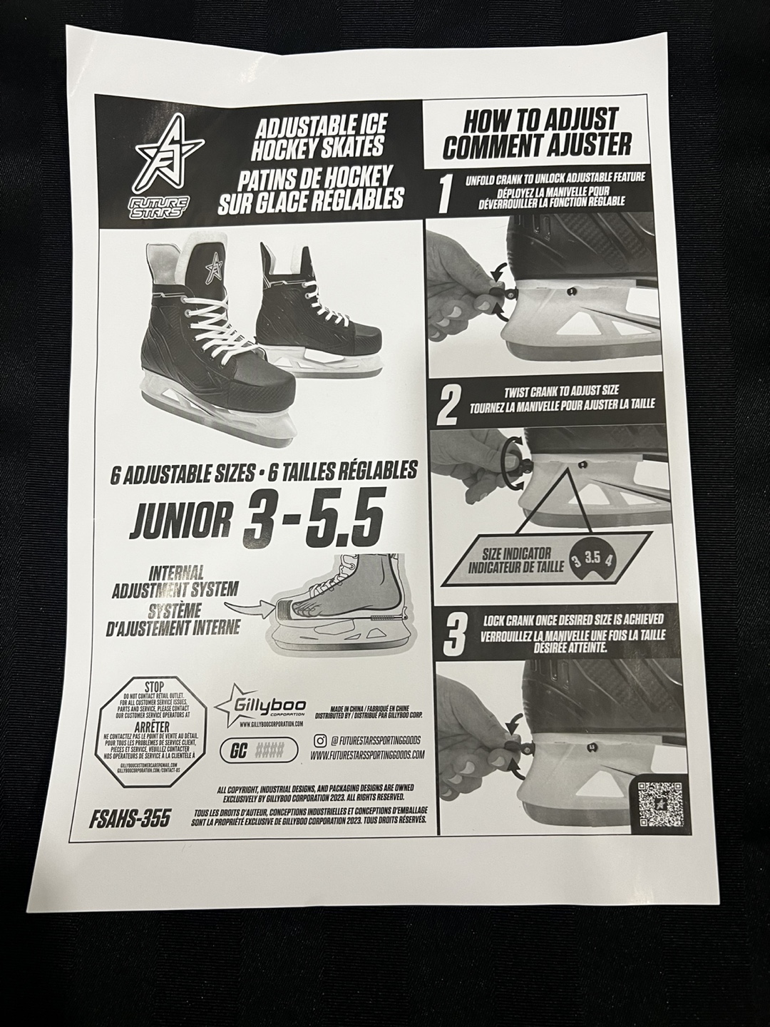 Future Stars Junior Adjustable Ice Hockey Skates (Size 3-5.5) - photo 5