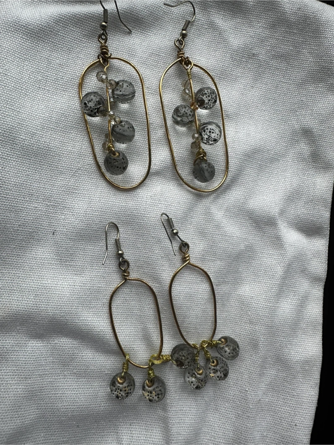 Beaded Oval Hoop Earrings Bundle