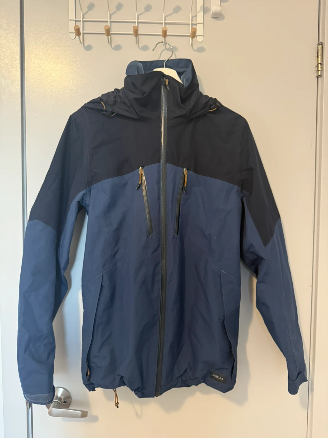 Decathlon Men's Waterproof Hooded Jacket - Navy/Black - Size S