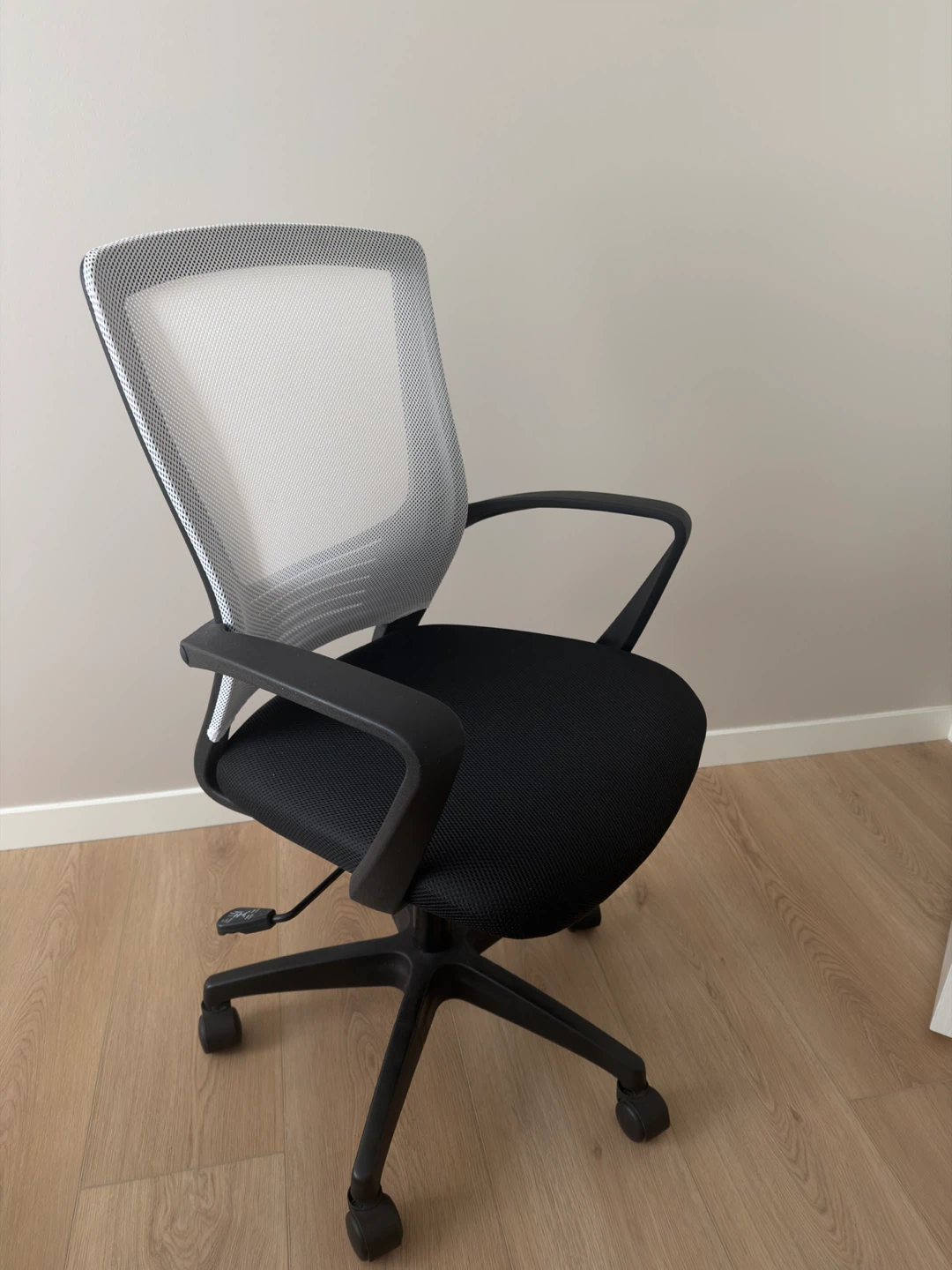 Mesh Back Office Chair and White Desk with Shelf - photo 2
