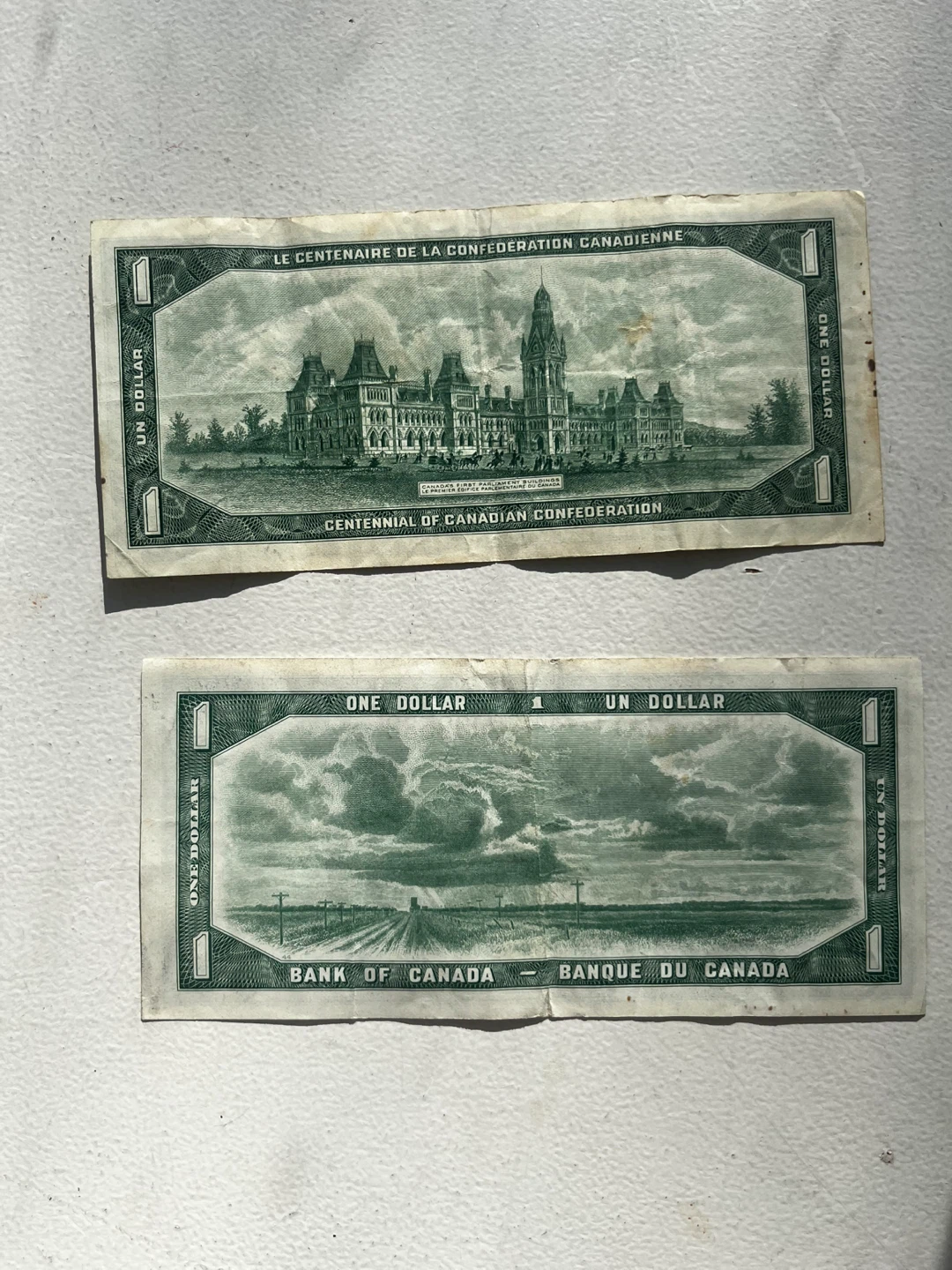 Two vintage Canadian one dollar 1954 & 1967 OLD BILL - photo 2