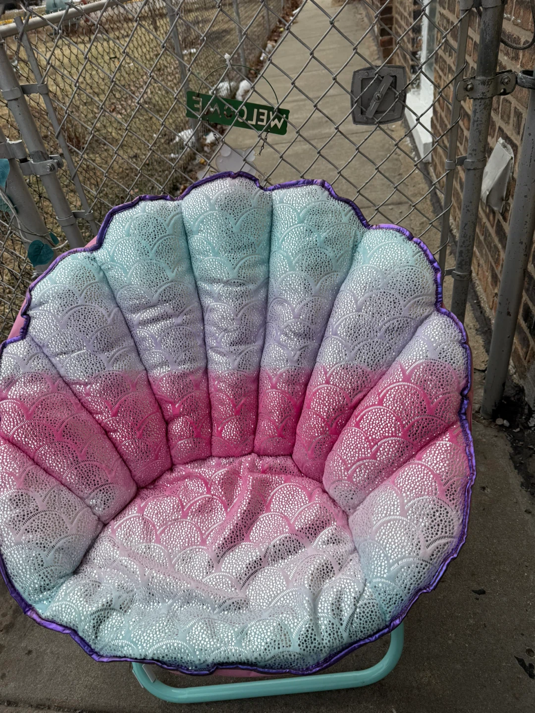 Heritage Kids Sorbet Dreams Rainbow Fur Teen Saucer Chair - photo 4