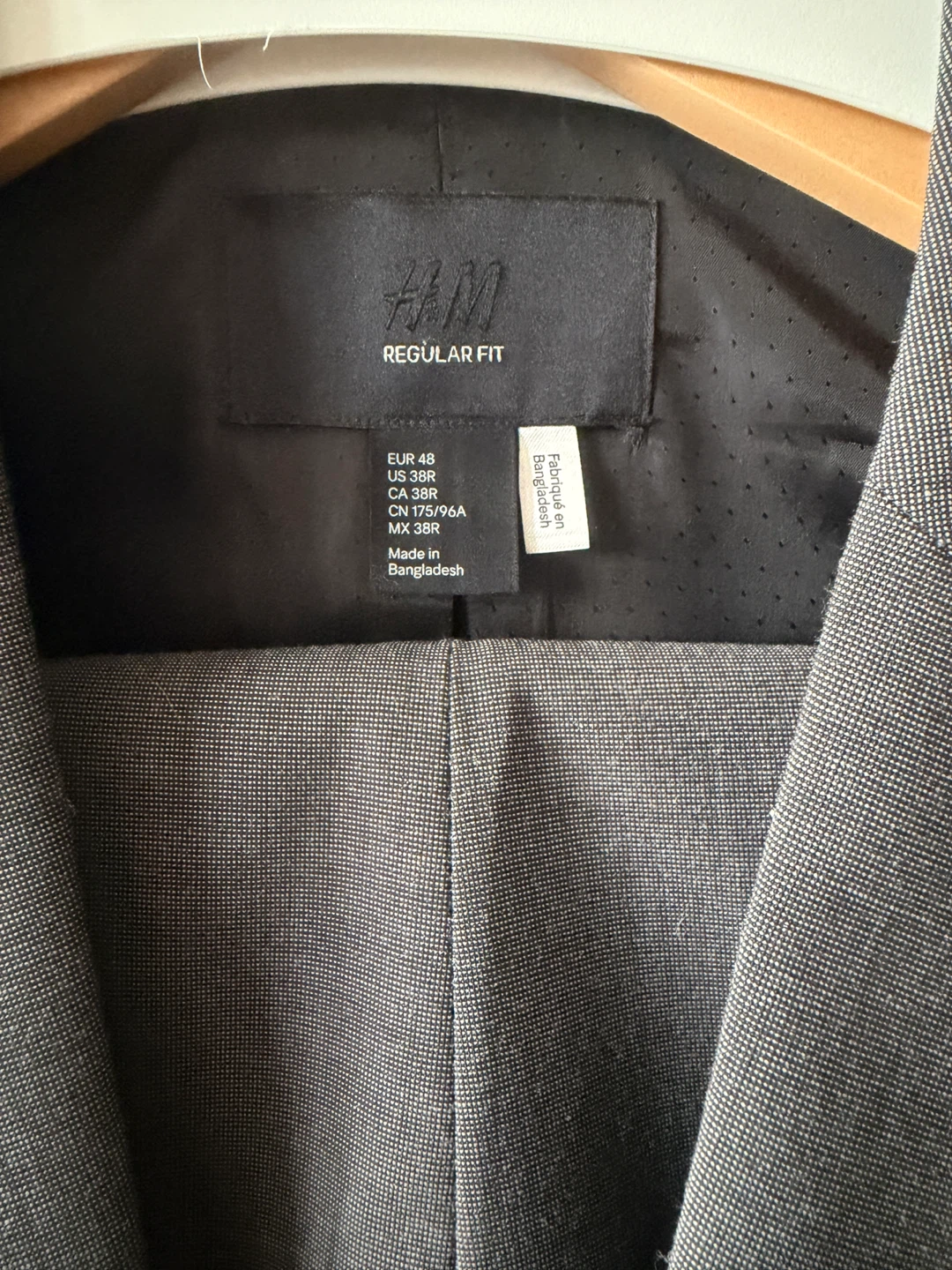H&M Regular Fit Men's Grey Suit - Size 38R - photo 2