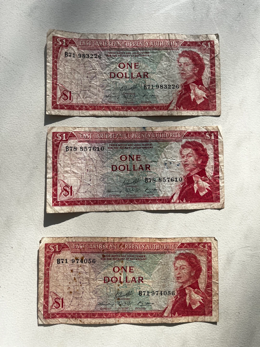 Vintage 1965 East Caribbean Currency Authority $1 OLD